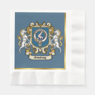 Armstrong Clan Badge Blauw Gepersonaliseerd Servet
