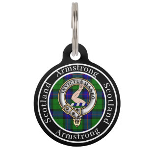 Armstrong Clan Badge & Tartan Personalised People Huisdierpenning