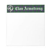 Armstrong Clan Crest Badge & Bloc-notes Tartan (Devant)