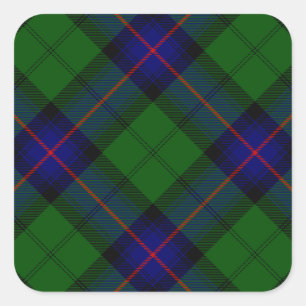 Armstrong clan tartan blue green plaid vierkante sticker