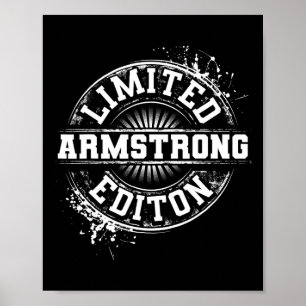 Armstrong Funny Achternaam Familie Boom Verjaardag Poster