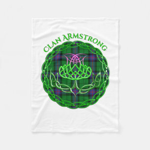 Armstrong Scottish Tartan Celtic Thistle Fleece Deken