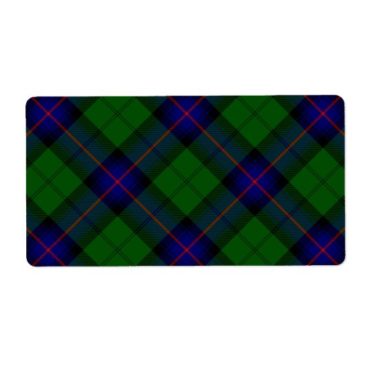 Armstrong tartan blue en green plaid etiket (Voorkant)