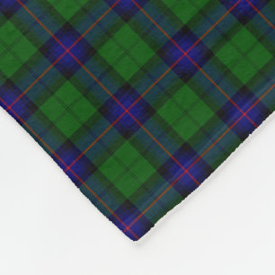 Armstrong tartan blue en green plaid fleece deken