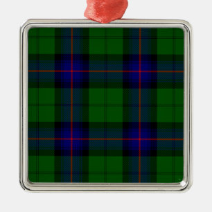 Armstrong tartan blue en green plaid metalen ornament