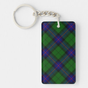 Armstrong tartan blue en green plaid sleutelhanger