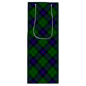 Armstrong tartan blue en green plaid wijn cadeautas (Voorkant)