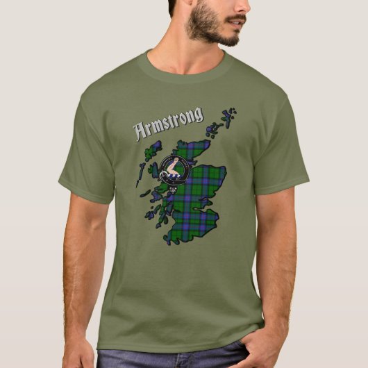 Armstrong Tartan Carte et T-shirt Badge (Devant)