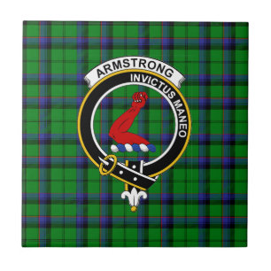 Armstrong Tartan, Clan Badge en Motto Tegel Tegeltje
