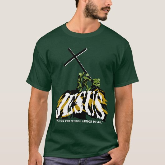 Armure entière de Dieu, T-shirt vert-foncé (Devant)