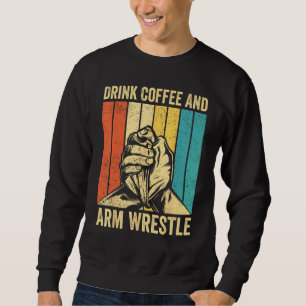 Armworstelen Armworstelaar Drink Koffie En Armwors Trui