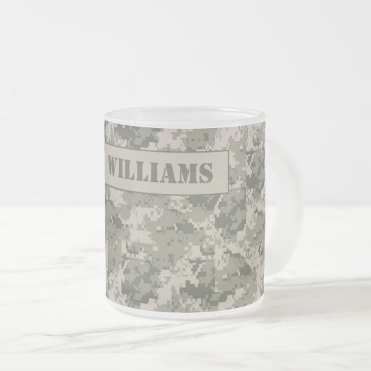 ARMY ACU Camoflauge - Beker van glazen koffie met Matglas Koffiemok (Voorkant rechts)