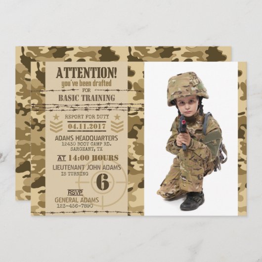 Army Air Camouflage Militaire Verjaardag Kaart (Voorkant / Achterkant)