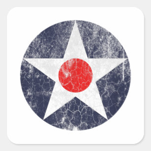ARMY AIR CORPS ROUNDEL US AIR FORCE INSIGNIA VIERKANTE STICKER