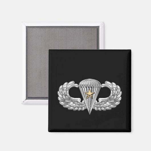 Army Airborne Basic Parachutist met Combat Star Magneet (Voorkant / Achterkant)