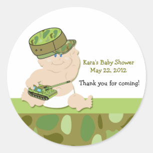 ARMY BABY MILITAIR Baby shower Favor Sticker