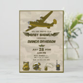 Army babyfeestje kaart (Staand voorkant)