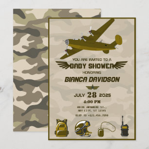 Army babyfeestje kaart
