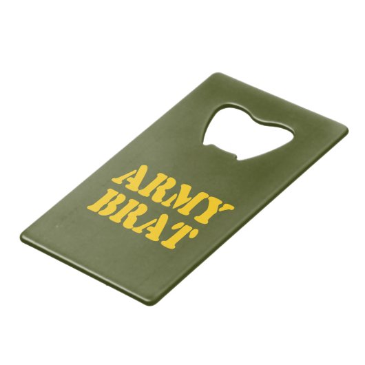 ARMY BRAT KREDIETKAART FLESSENOPENER (Voorkant Gekanteld)