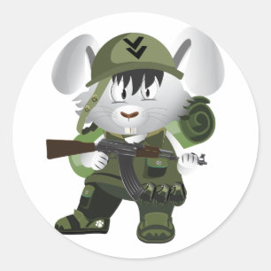 Army Bunny Ronde Sticker