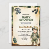 Army Camo Baby Shower Invitation (Devant / Derrière)