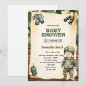 Army Camo Baby Shower Invitation Kaart (Voorkant / Achterkant)