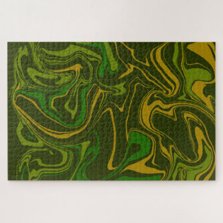 Army Camo Marble Melt Psychedelic Jigsaw Puzzle