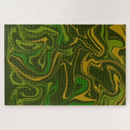 Army Camo Marble Melt Psychedelic Jigsaw Puzzle (Horizontal)