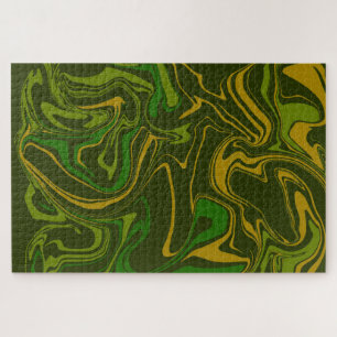 Army Camo Marble Melt Psychedelic Jigzaag Puzzle Legpuzzel