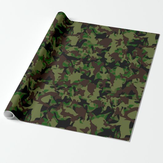 Army Camo Pattern Cadeaupapier (Uitgerold)