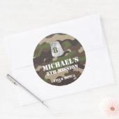 Army Camo Verjaardagsfeestje Label Sticker (Envelop)