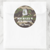 Army Camo Verjaardagsfeestje Label Sticker (Tas)