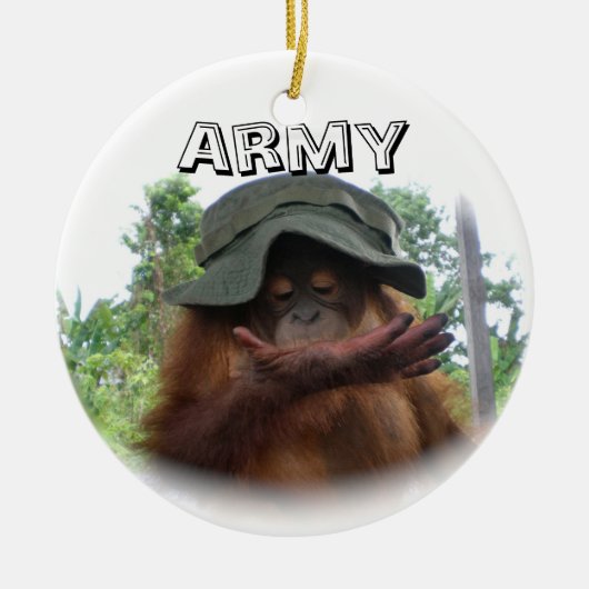Army Fan Cute Keramisch Ornament (Voorkant)
