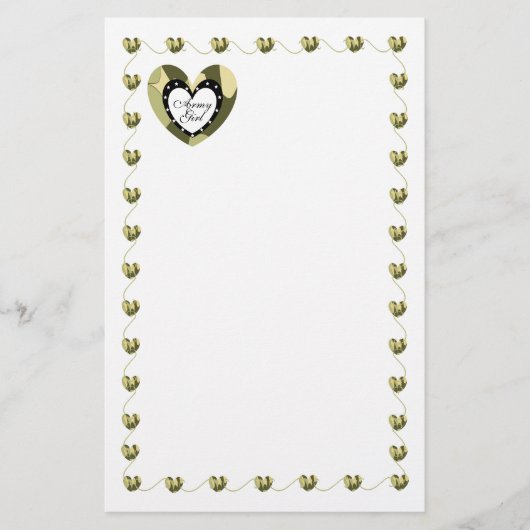 ARMY GIRL CAMO HEART BRIEFPAPIER (Voorkant)