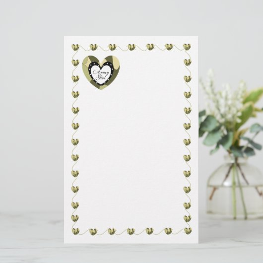 ARMY GIRL CAMO HEART BRIEFPAPIER (Staand voorkant)