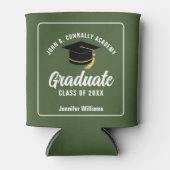 Army Green Afstuderen aangepaste afstudeerfeest Blikjeskoeler (Voorkant)