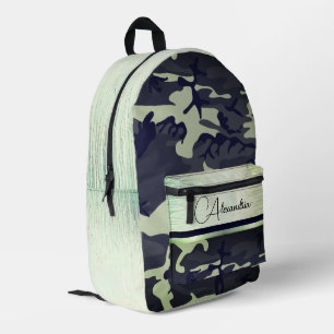 Army Green Camo Shimmery Chic gepersonaliseerd Bedrukte Rugzak
