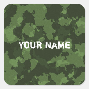 Army Green Camouflage Pattern Vierkante Sticker