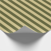 Army Green en Khaki Stripes Cadeaupapier (Hoek)