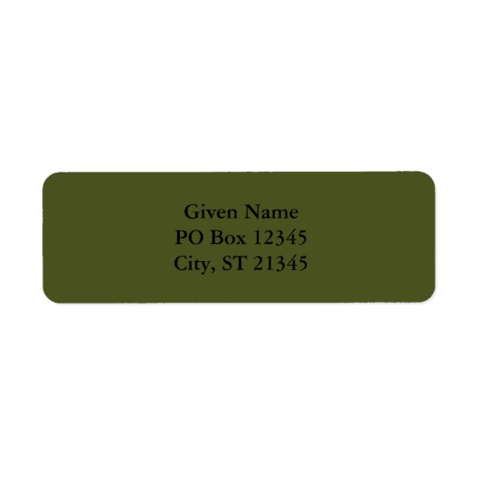 Army Green Etiket (Voorkant)