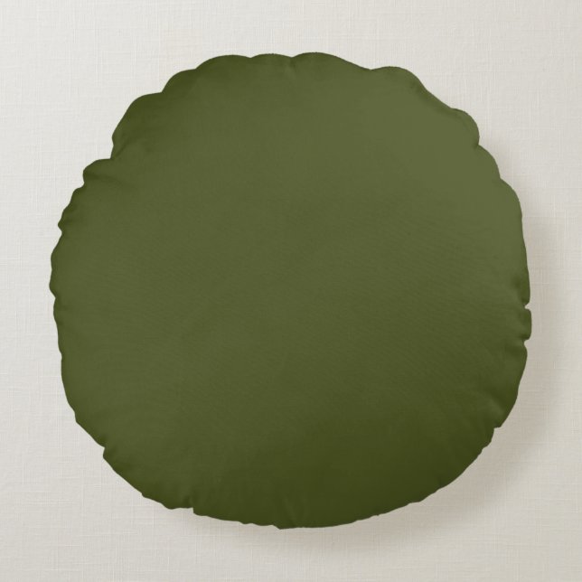 Army Green Rond Kussen (Voorkant)