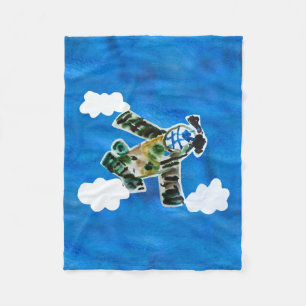 Army Jet - Kunst voor kinderen Fleece Deken