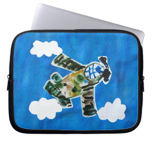 Army Jet - Kunst voor kinderen Laptop Sleeve