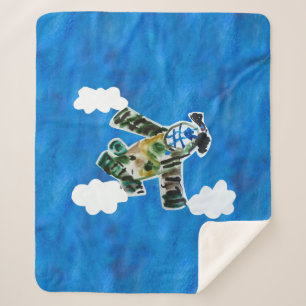 Army Jet - Kunst voor kinderen Sherpa Deken