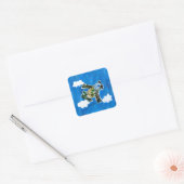 Army Jet - Kunst voor kinderen Vierkante Sticker (Envelop)