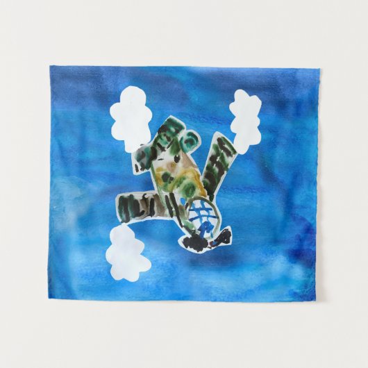 Army Jet - Kunst voor kinderen Wandkleed (Voorkant (horizontaal))