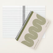 Army Lombard Wavy Lines Modern Custom Notebook Notitieboek (Binnen)
