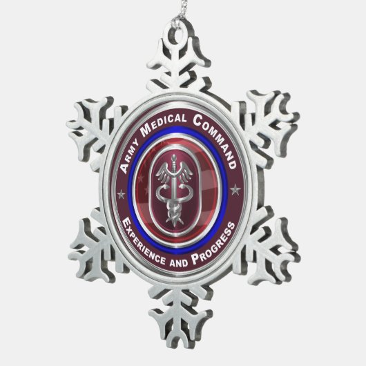 Army Medical Command-AMEDD aandenken Tin Sneeuwvlok Ornament (Rechts)