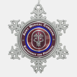 Army Medical Command-AMEDD aandenken Tin Sneeuwvlok Ornament
