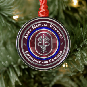 Army Medical Command-AMEDD Keepomwille Kerstmis Metalen Ornament
